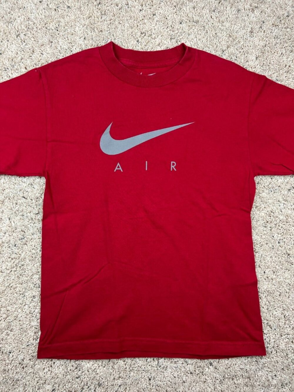 Nike Air Jordan Red Jordan Small Loose Fit T-Shirt Top Swoosh Air Logo S/S